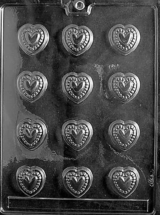 BEADED HEARTS Valentines Chocolate Candy Mold Craft Supply