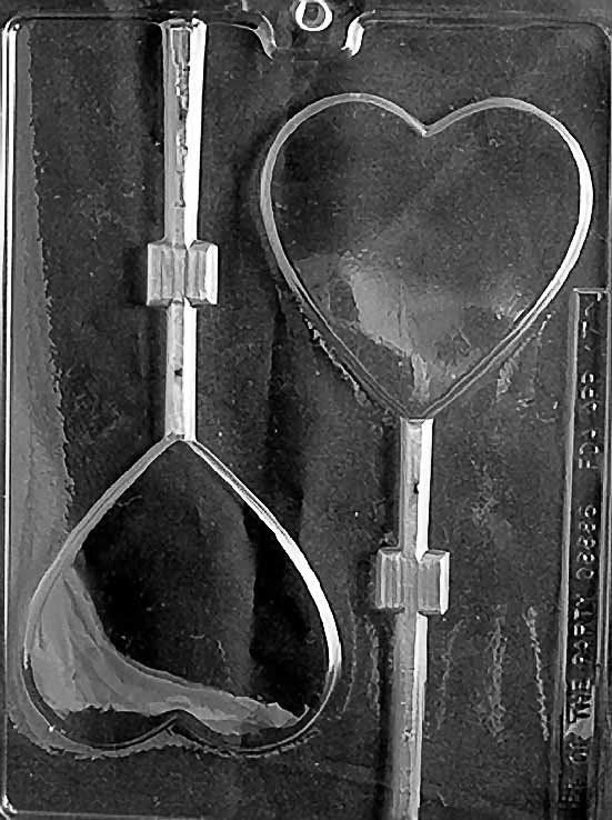 LARGE HEART LOLLY Valentines Sucker Chocolate Candy Mold Craft Supply