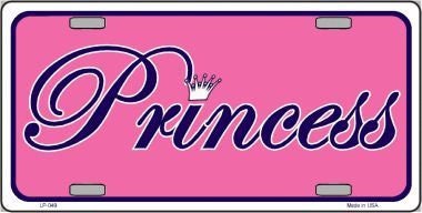 PINK PRINCESS TIARA Metal License Plate Craft Supply