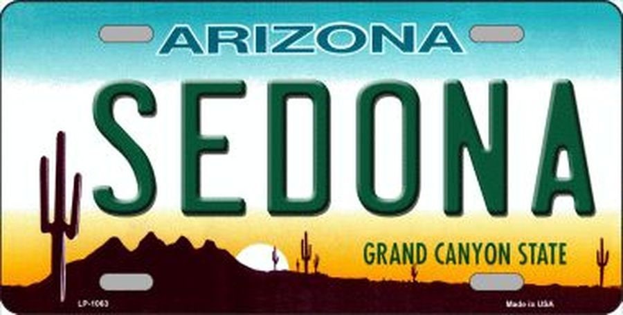 SEDONA ARIZONA State Background Metal License Plate Craft Supply
