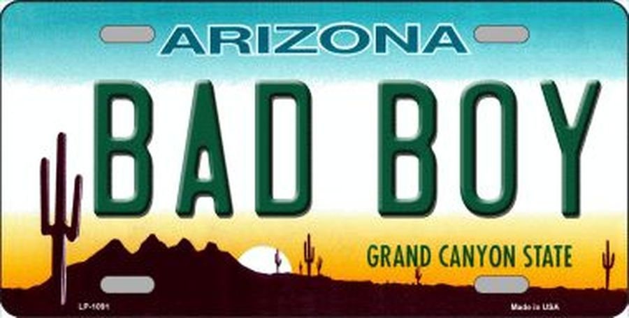 BAD BOY ARIZONA State Background Metal License Plate Craft Supply