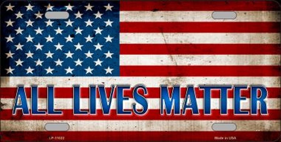 ALL LIVES MATTER American Flag Metal License Plate Craft Supply