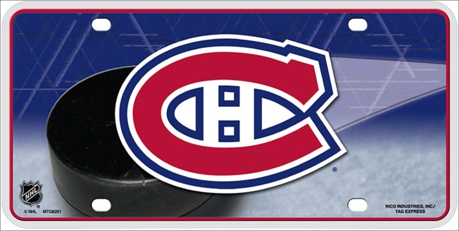 MONTREAL CANADIANS NHL Metal License Plate Craft Supply