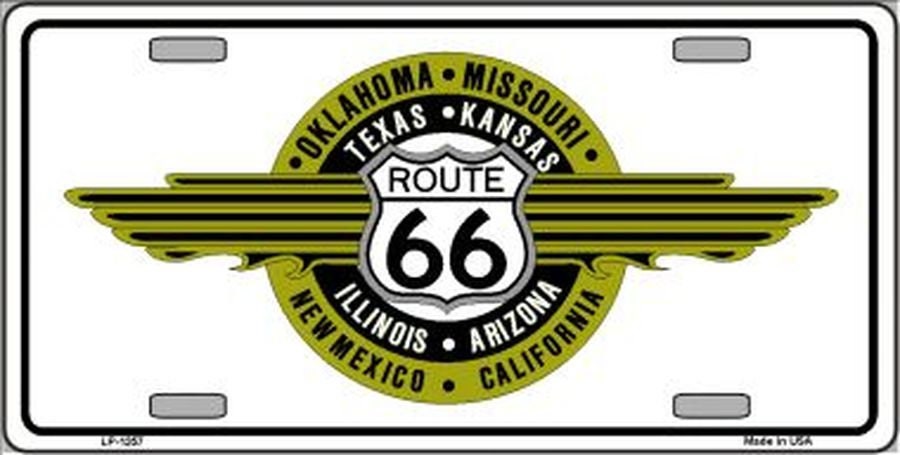 ROUTE 66 Shield Emblem Metal License Plate Craft Supply