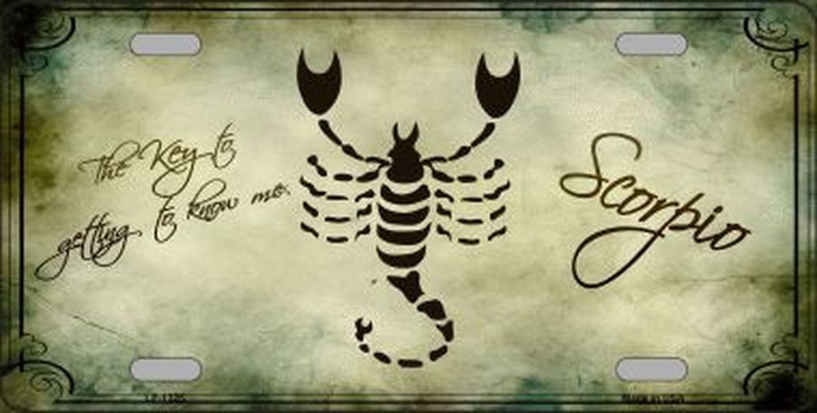 SCORPIO ZODIAC Metal License Plate