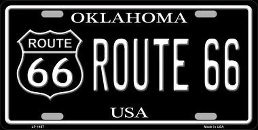 ROUTE 66 Oklahoma Metal License Plate