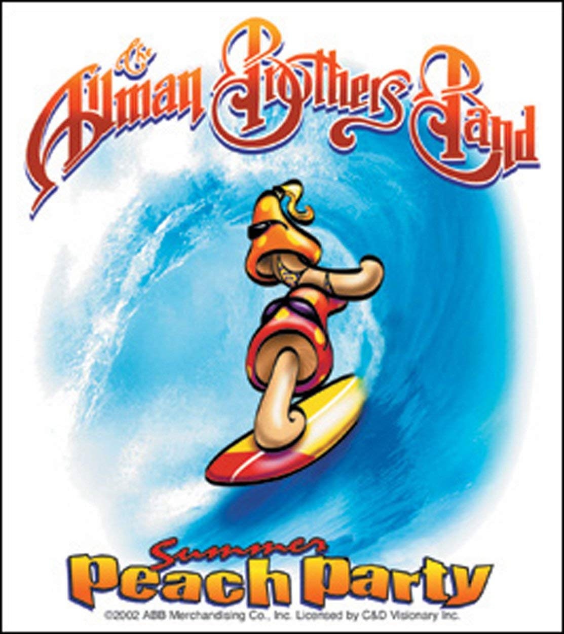ALLMAN BROTHERS BAND Surfin Summer Peach Party Sticker Decal - Rock Band Craft Supply