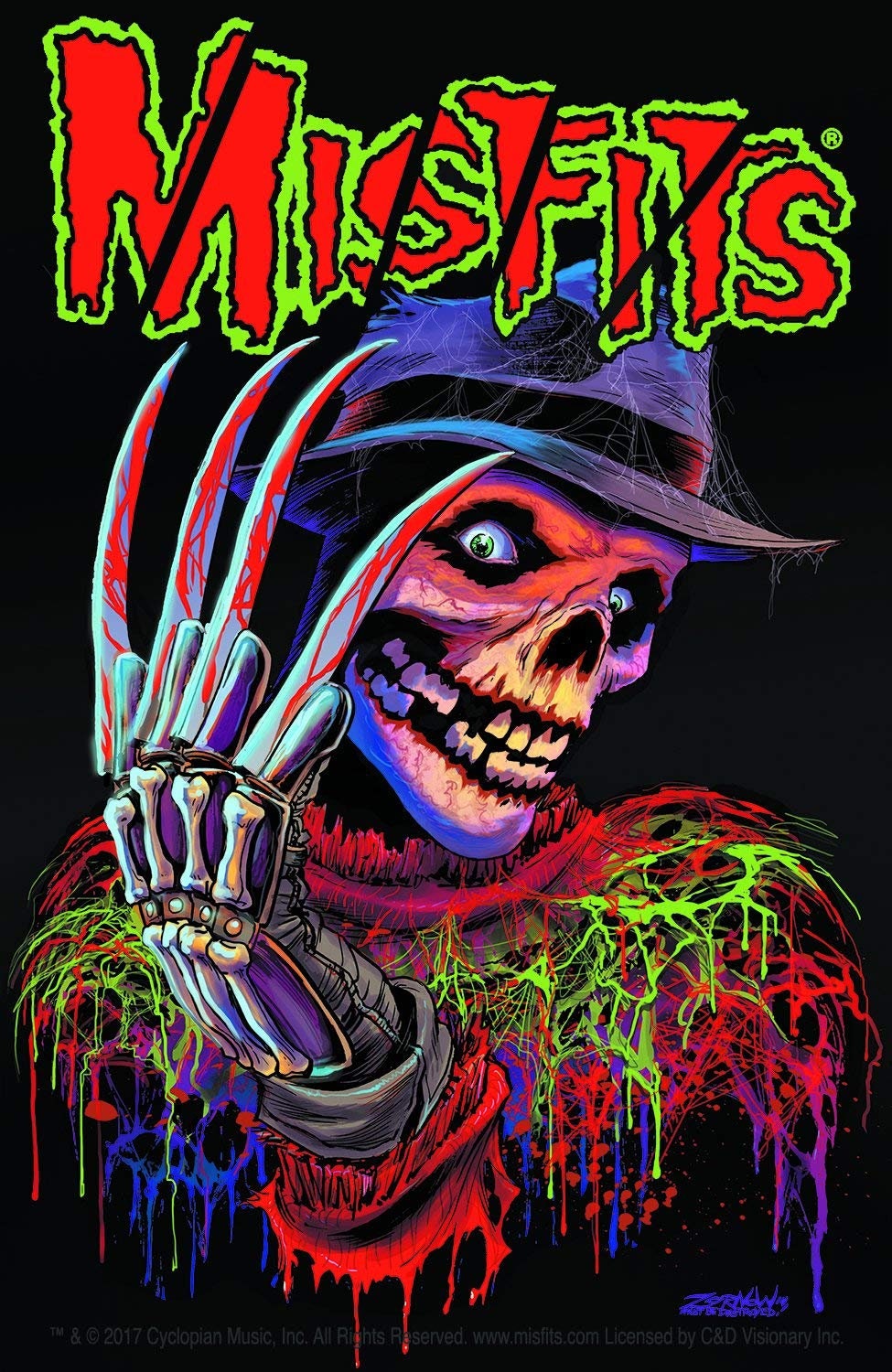 MISFITS Nightmare Freddy Elm Street Sticker Decal - Rock Band Craft Supply