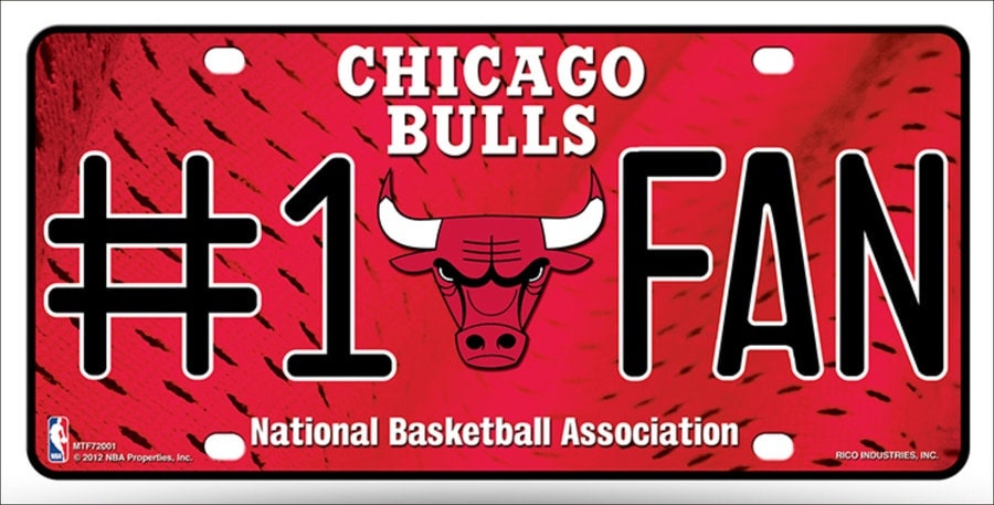 CHICAGO BULLS #1 Fan NBA Metal License Plate Craft Supply