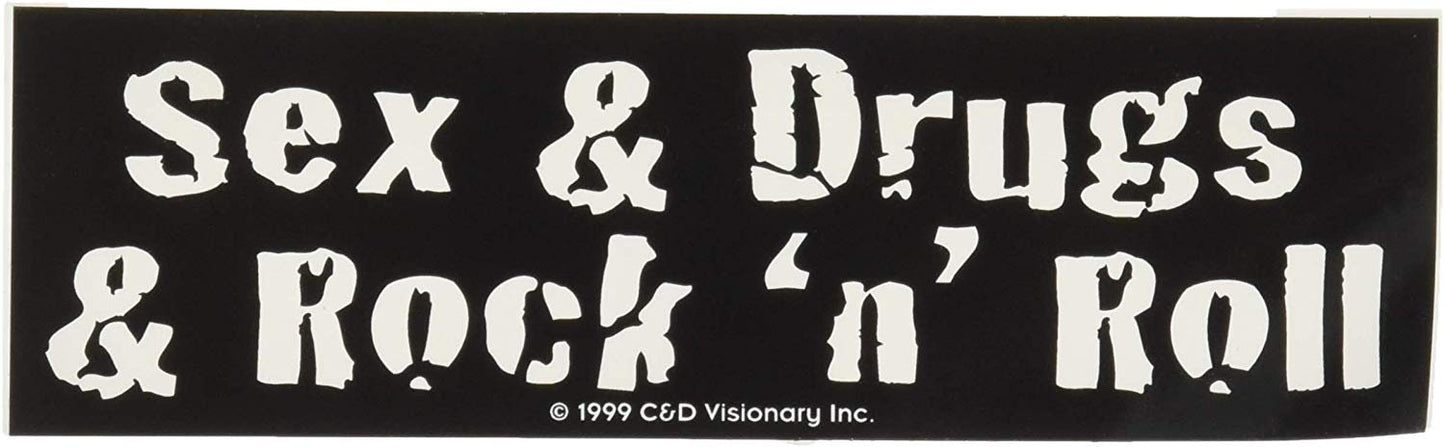 Sex, Drugs, and Rock and Roll Bumper Sticker Decal - Funny Craft Supply