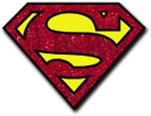 SUPERMAN Shield Logo Glitter Sticker Decal - DC Comics Craft Supply