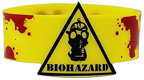 BIOHAZARD Rubber Wristband - Mask With Blood Bracelet Zombie Craft Supply