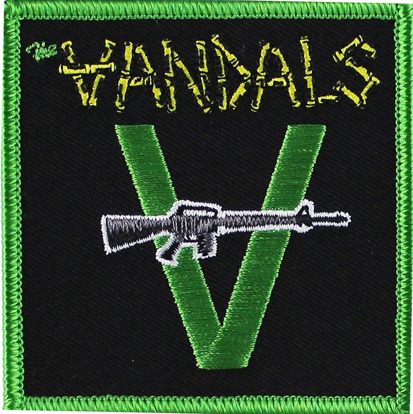 THE VANDALS Logo With Gun Patch - Embroidered Rock Band Patch Applique Craft Supply