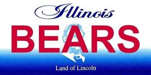 BEARS Illinois State Background Metal License Plate
