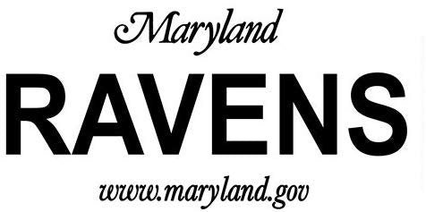 RAVENS Maryland State Background Metal License Plate Sign Novelty Vanity Football Craft Supply