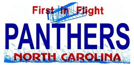 PANTHERS North Carolina State Background Metal License Plate Craft Supply