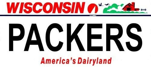 PACKERS Wisconsin State Background Metal License Plate Craft Supply
