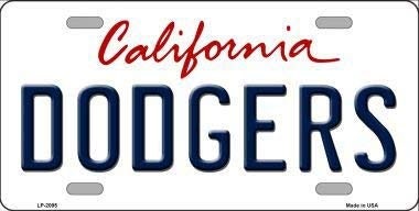 DODGERS California State Background Metal License Plate Craft Supply