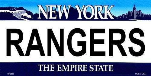 RANGERS New York State Background Metal License Plate Craft Supply