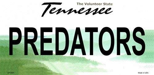 PREDATORS Tennessee State Background Metal License Plate Craft Supply