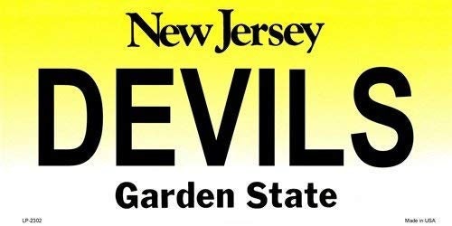 DEVILS New Jersey State Background Metal License Plate