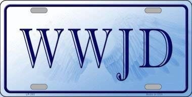 WWJD Metal License Plate - Christian Jesus Church - What Would Jesus Do