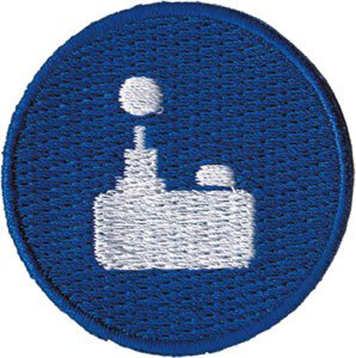 Video Games Blue Joystick Controller Round Patch - Embroidered Patch Applique Craft Supply