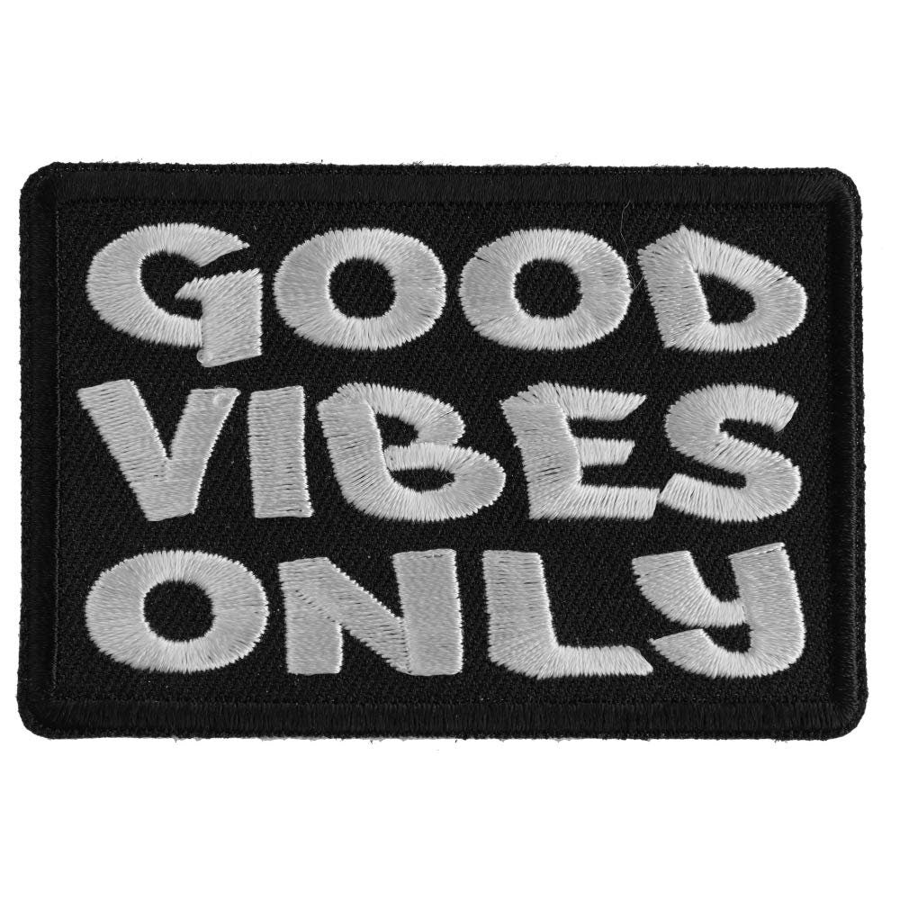 GOOD VIBES ONLY Funny Biker Motorcycle Embroidered Patch Craft Supply