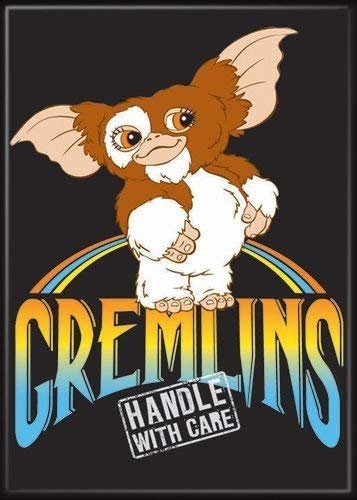 GREMLINS Gizmo Handle With Care Magnet for Refrigerators and Lockers Classic Movie
