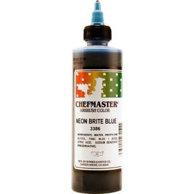NEON BLUE Chefmaster Airbrush Color 9-Ounce - Custom Cake Cupcake Decorating