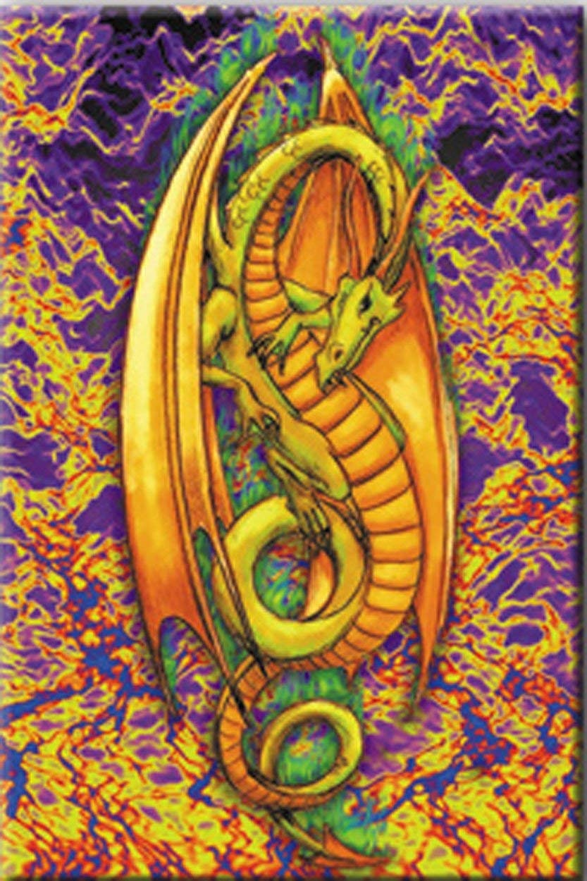 GREEN FLAME DRAGON Magnet for Refrigerators and Lockers Craft Supply