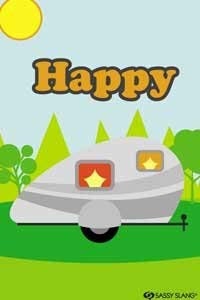 SASSY SLANG Happy Camper Magnet for Refrigerators and Lockers Funny