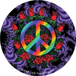 PEACE SIGN Peace and Roses Sticker Decal Craft Supply