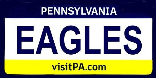 EAGLES Pennsylvania State Background Metal License Plate Craft Supply