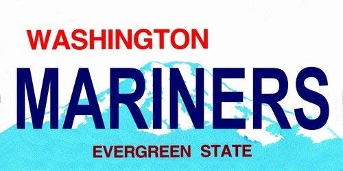 MARINERS Washington State Background Metal License Plate