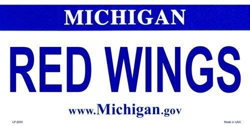 REDWINGS Michigan State Background Metal License Plate Sign Novelty Vanity Craft Supply