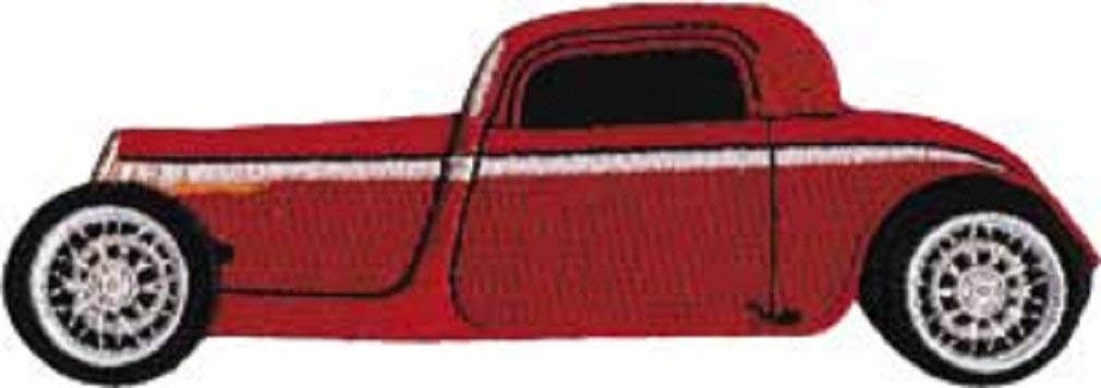 Red Roadster Car Culture Patch - Embroidered Patch Applique Hot Rod