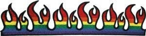 Flame Rainbow Flames Patch - Embroidered Patch Applique Craft Supply