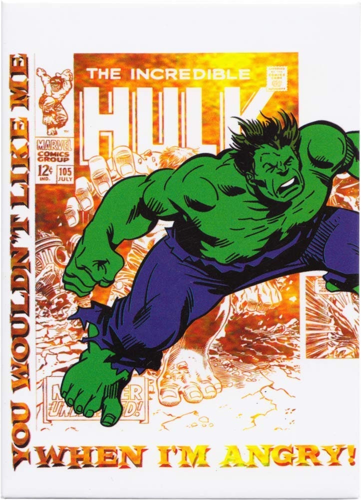 HULK Angry Magnet for Refrigerators and Lockers - Marvel Comics Incredible Hulk