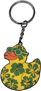 Hawaiian Duck Glass Rubber Keychain - Keyring Keyfob
