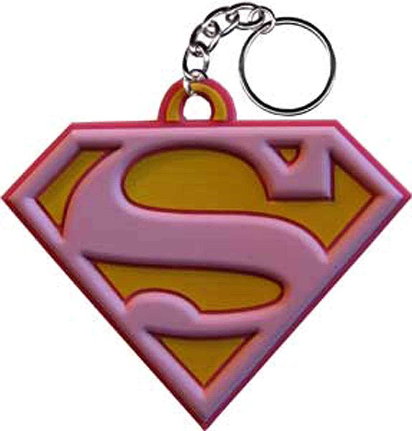 SUPERGIRL Rubber Keychain - Classic Logo - DC Comics Superman Craft Supply