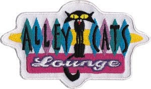 Alley Cat Lounge Sign Vintage Patch - Embroidered Patch Applique Craft Supply