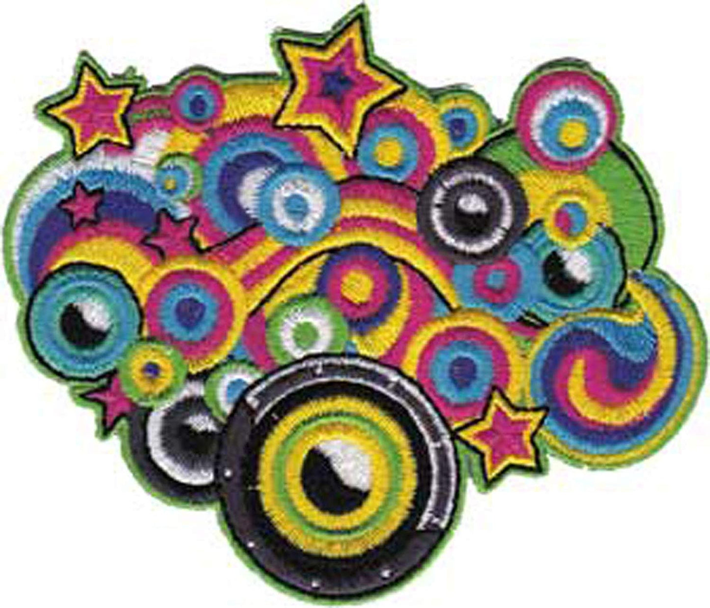SPEAKERS Swirls Stars Patch - Embroidered Patch Applique Craft Supply