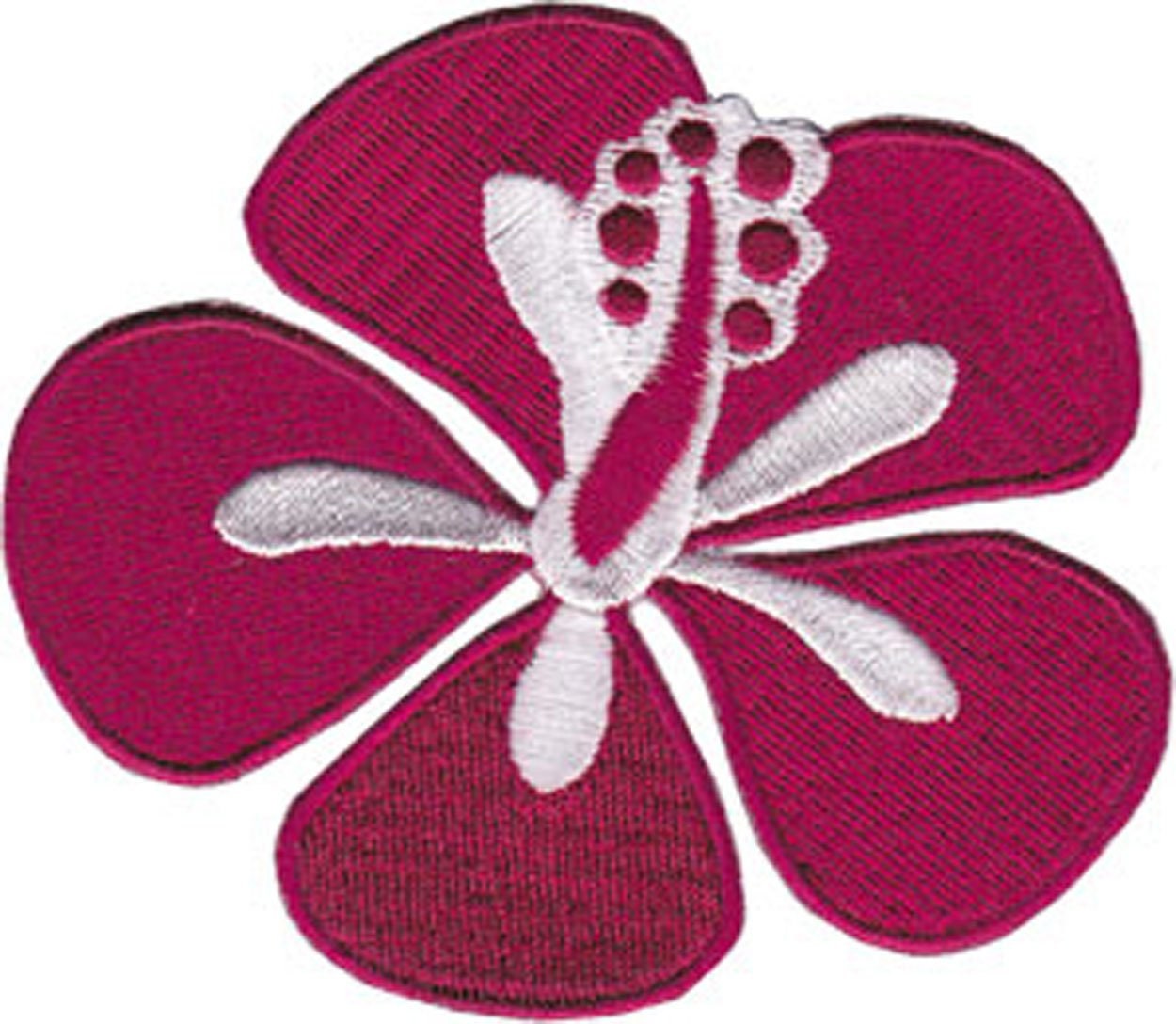 RED HIBISCUS Flower Patch - Embroidered Patch Applique