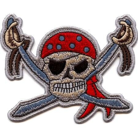 PIRATE SKULL With Swords Patch - Skulls Embroidered Patch Applique