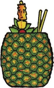 Hawaii Pineapple Drink Patch - Hawaiian Embroidered Patch Applique Craft Supply