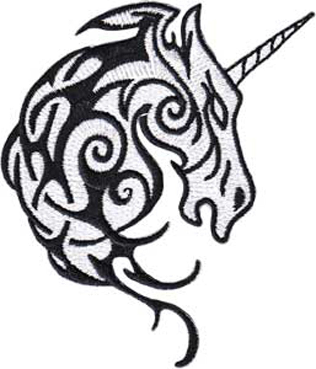 UNICORN HEAD Tribal Head Patch - Embroidered Patch Applique Fantasy