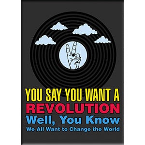 BEATLES John Lennon Paul McCartney Want a Revolution Magnet for Refrigerators and Lockers - Rock Band