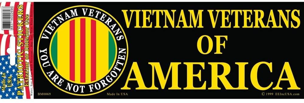 VIETNAM VETERANS Of AMERICA Bumper Sticker Decal - Vietnam Veteran Vets Military Navy Marines Army Air Force Craft Supply