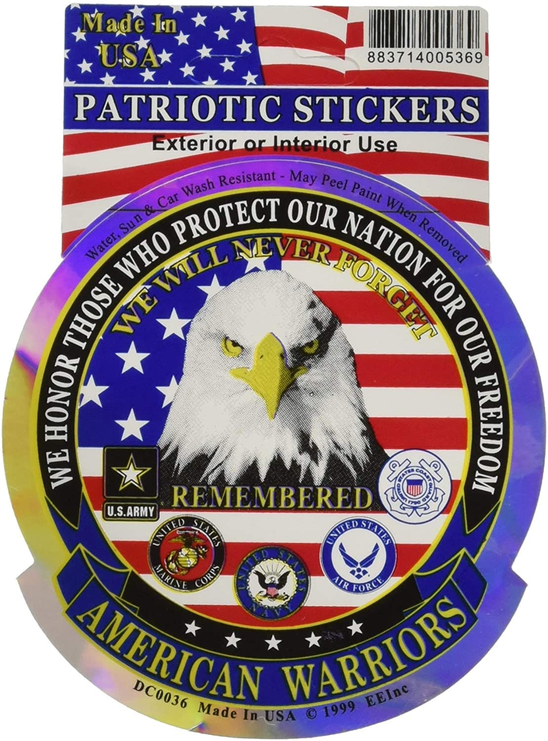 AMERICAN WARRIORS Sticker Decal - Veteran Vets Military Navy Marines Army Air Force Craft Supply